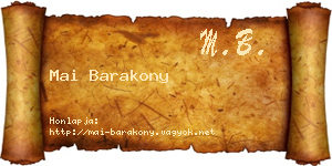 Mai Barakony névjegykártya